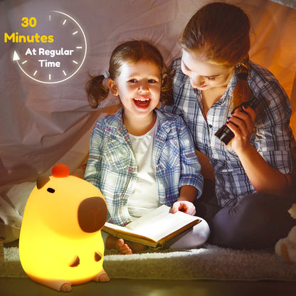 Cute Capybara USB Night Light for Kids - Touch Control & Dimmable