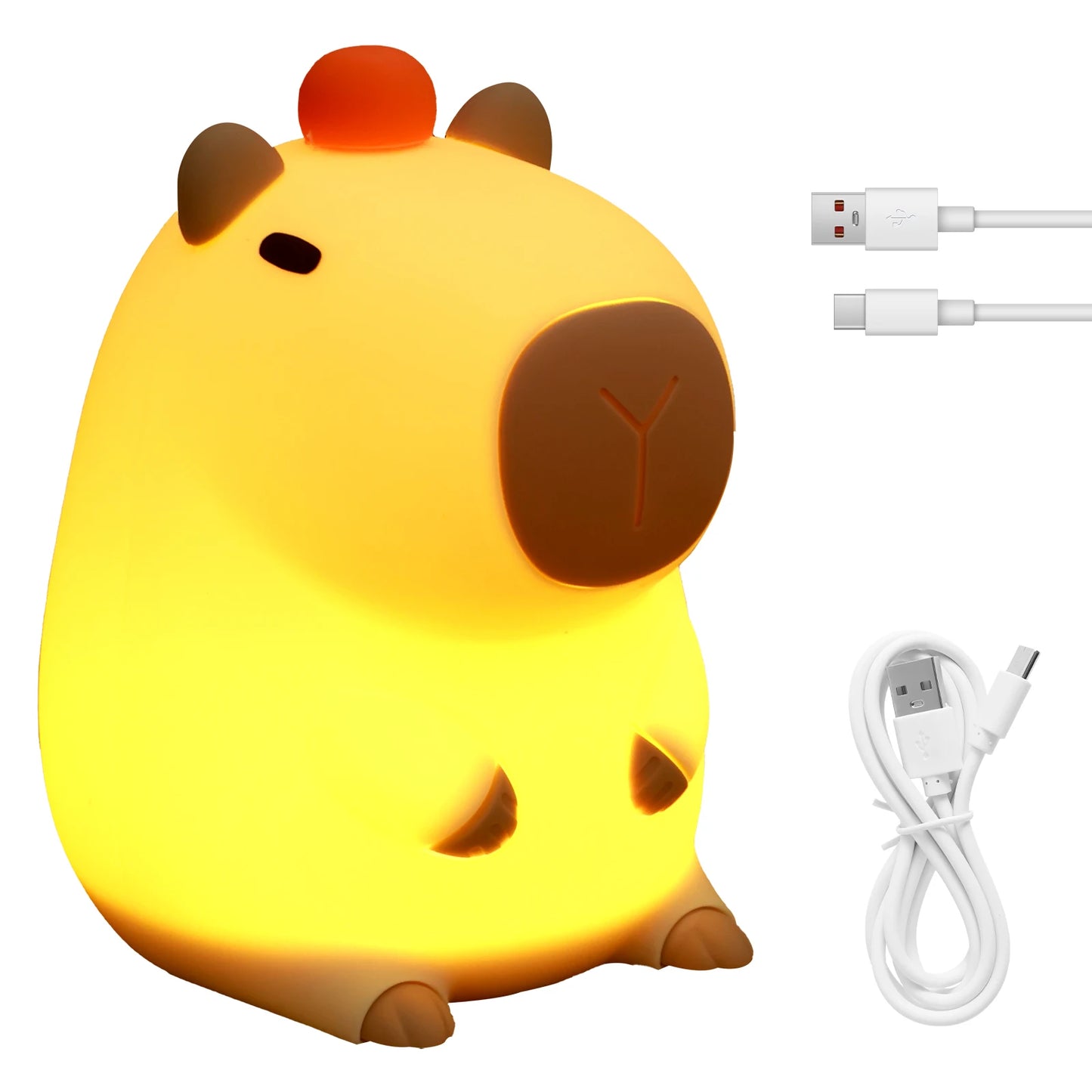 Cute Capybara USB Night Light for Kids - Touch Control & Dimmable